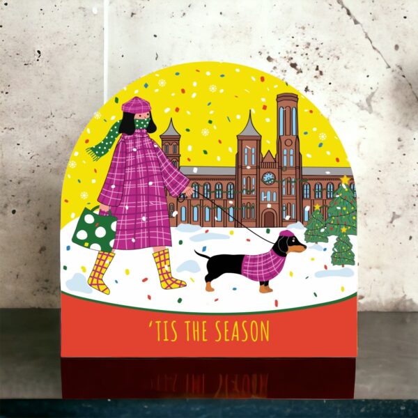 Set of 6 Holiday Blank Snow Dome Cards - Tis' the Season - Image 2