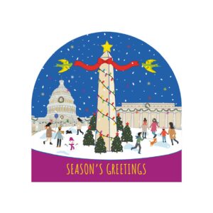 Set of 6 Holiday Blank Snow Dome Cards - Season's Greetings from DC