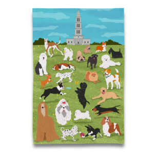 Puppy Dogs of Old Town Alexandria Virginia Tea Towel