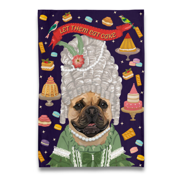 Frenchie French Bulldog Marie Antoinette Tea Towel