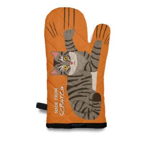 Grey Tabby Oven Mitt -Made from Scratch