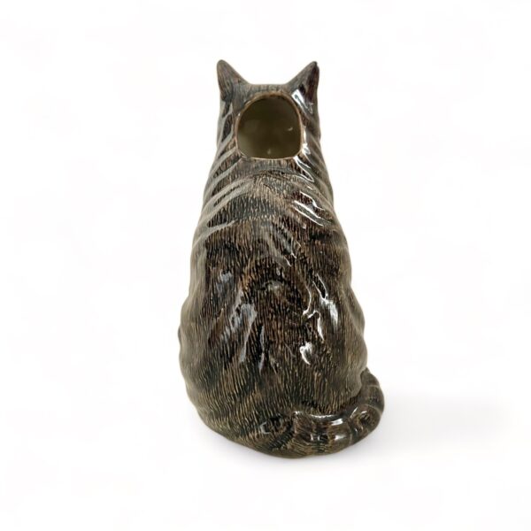 British Quail Ceramics: Gray and White Tabby Cat Vase - Image 4