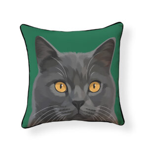 Grey Russian Blue Cat Pillow