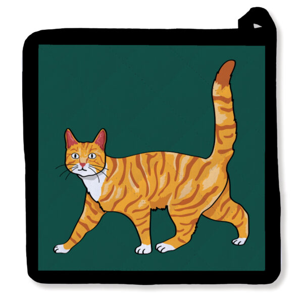 Hello Orange Tabby Kitty Cat Potholder