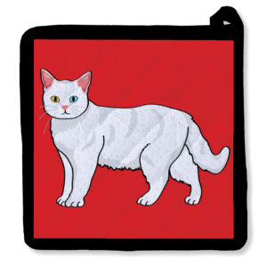 Hello White Kitty Cat Potholder