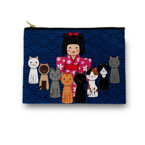 Japanese Cat Lady Cosmetic/ Amenity Bag