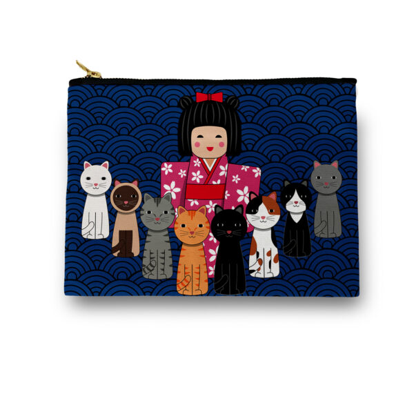 Japanese Cat Lady Cosmetic/ Amenity Bag