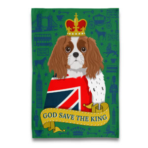 God Save the King - King Charles Spaniel Cavalier Tea Towel