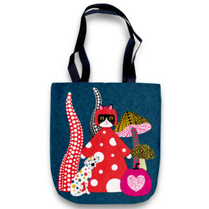 Cheeky Tote Bag - Tuxedo Cat Yayoi Kusameow with Love