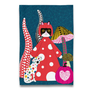 Yayoi Kusama KusaMEOW with Love Tea Towel