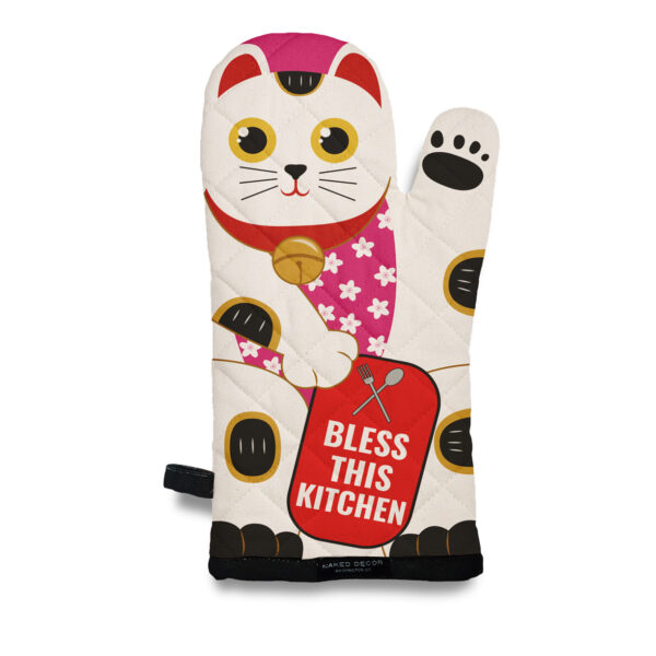 Japanese Lucky Cat Oven Mitt - Bless this Kitchen