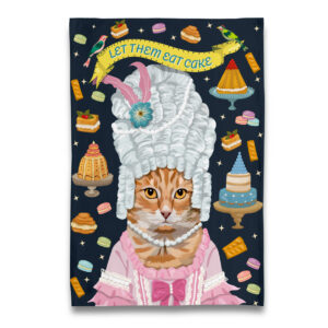 Meowy Orange Tabby Marie Antoinette Tea Towel