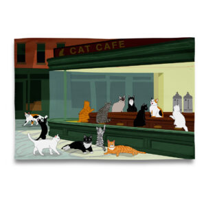 Night Kitties - Cat Cafe Tea Towel