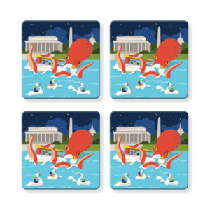 DC Proud Collection: Set of 4 - Giant Octopus at Potomac River Coasters
