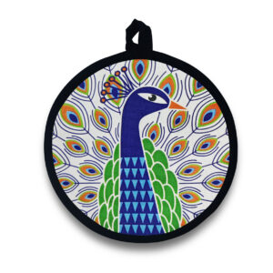 Peacock Round Potholder