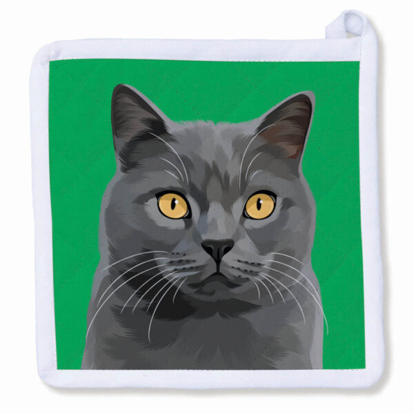 Russian Blue Kitty Cat Potholder