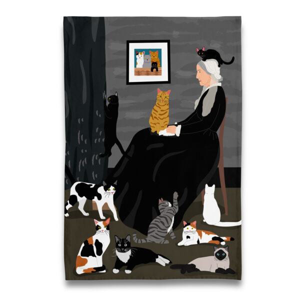Whistler's Mother of Cats Tea Towel