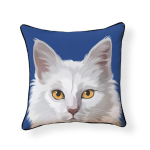 White Cat Pillow
