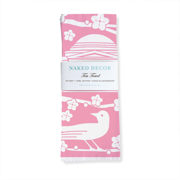 DC Cherry Blossom Classic Pink Tea Towel - Image 2