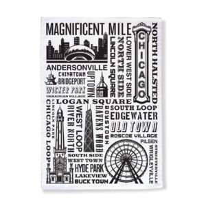 Chicago Neighborhoods Tea Towel