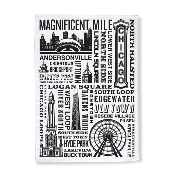 Chicago Neighborhoods Tea Towel