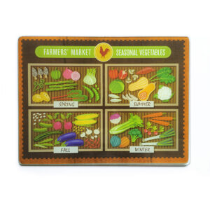 Season Vegetables Glass Cutting Board
