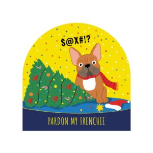 Set of 6 Holiday Blank Snow Dome Cards - Pardon my Frenchie