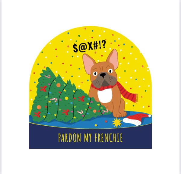 Set of 6 Holiday Blank Snow Dome Cards - Pardon my Frenchie