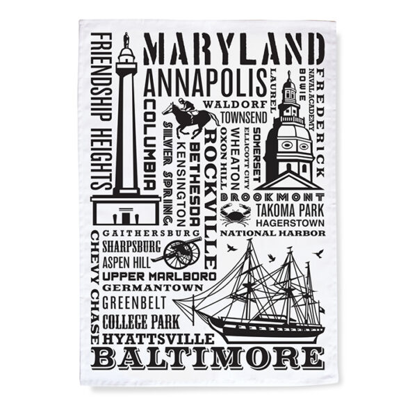 Maryland Neighborhoods Tea Towel