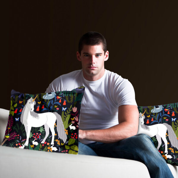 Unicorn in the Magic Forest Pillow - Image 2