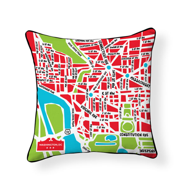 Nation's Capital Map Pillow