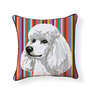 Pooch Décor: White Poodle Pillow
