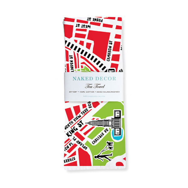 Old Town Alexandria Map Tea Towel - Image 2