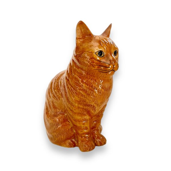 British Quail Ceramics: Orange Tabby Cat Vase - Image 2