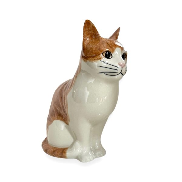 British Quail Ceramics: Orange and White Tabby Cat Vase - Image 2