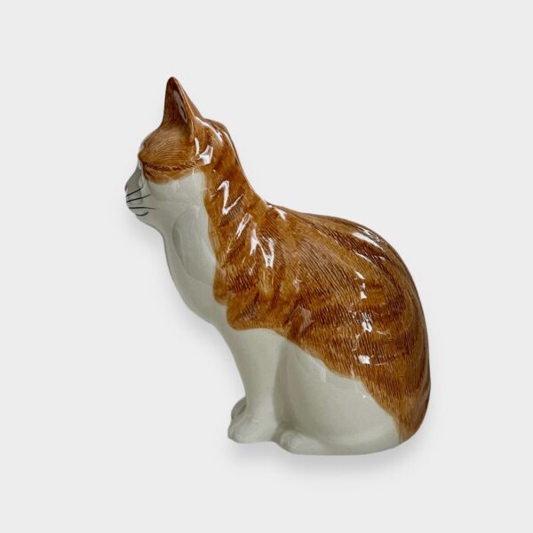 British Quail Ceramics: Orange and White Tabby Cat Vase - Image 3