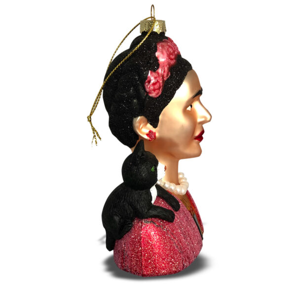 Naked Decor Exclusive: Women We Admire- Frida Kahlo with Tuxedo Cat Ornament - Image 2