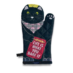 Black Cat Oven Mitt -Life Is What You Bake It
