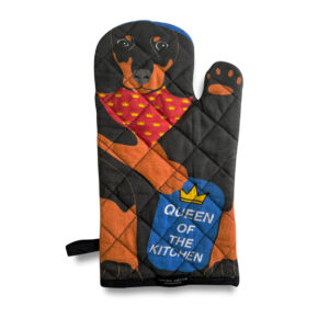 Black Dachshund Oven Mitt -Queen of the Kitchen