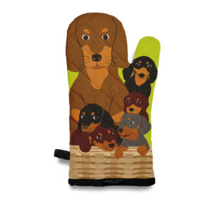 All Things Doxie - Dachshunds in the Basket Oven Mitt