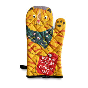 Orange Tabby Cat Oven Mitt - Keep Calm and Cook On