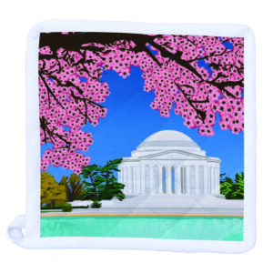 Jefferson Memorial Cherry Blossom Potholder