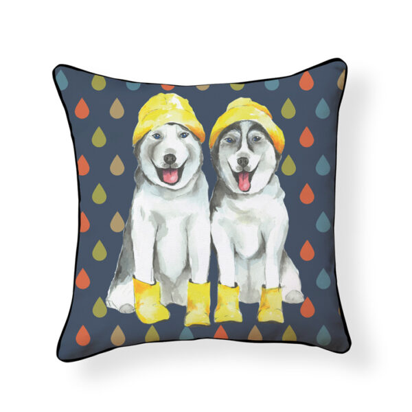 Raining Huskies Husky Pillow