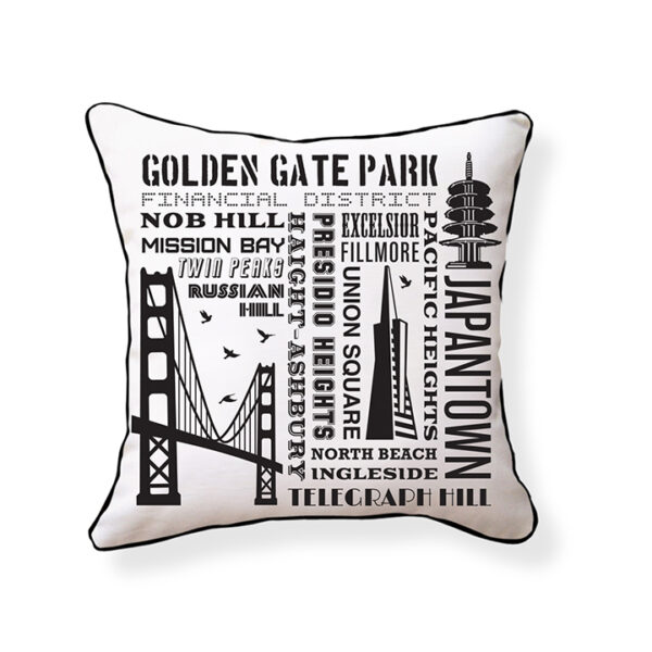 San Francisco Neighborhoods Pillow - Image 2