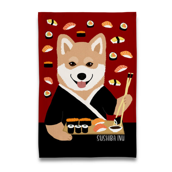 Shiba Inu- Sushiba Inu Tea Towel