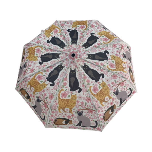 Cherry Blossom Kitty Cats Umbrella - Image 2