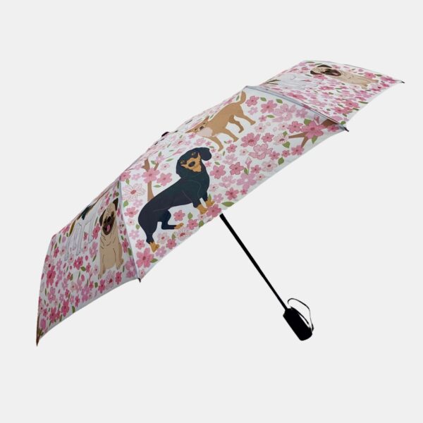 Cherry Blossom Puppy Dog Umbrella - Image 3