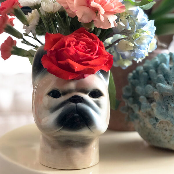 Long Neck Vase: Frenchie French Bulldog Vase - Image 3