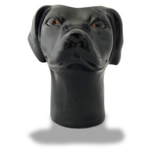 Long Neck Vase: Black Labrador Retriever Vase