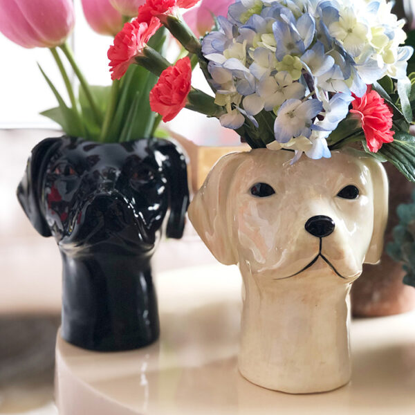Long Neck Vase: Black Labrador Retriever Vase - Image 3